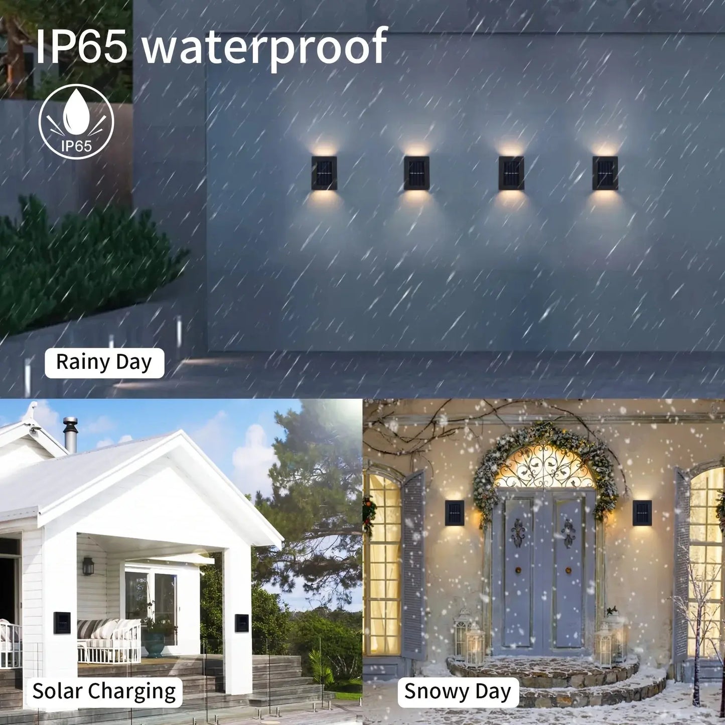 Solar Wall and Fence Lights - LED Outdoor Waterproof Sconces with Dusk to Dawn Sensor (1-12 PCS)