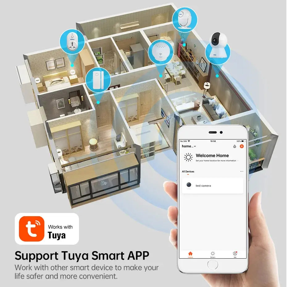KERUI Mini Indoor Wireless 5MP Tuya Smart Wi-Fi IP Camera with Auto Tracking