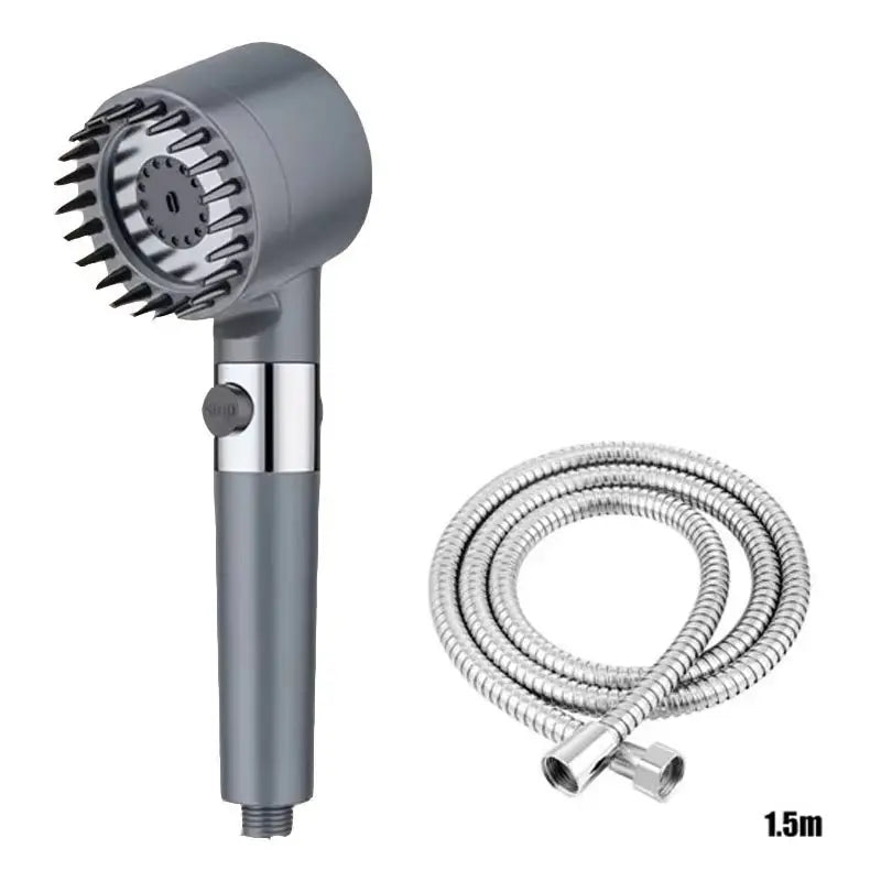 Three-Speed Adjustable Portable Showerhead with Massage Feature and Filter