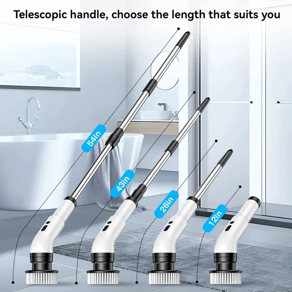 Wireless 9-in-1 Electric Cleaning Brush with Telescopic Handle