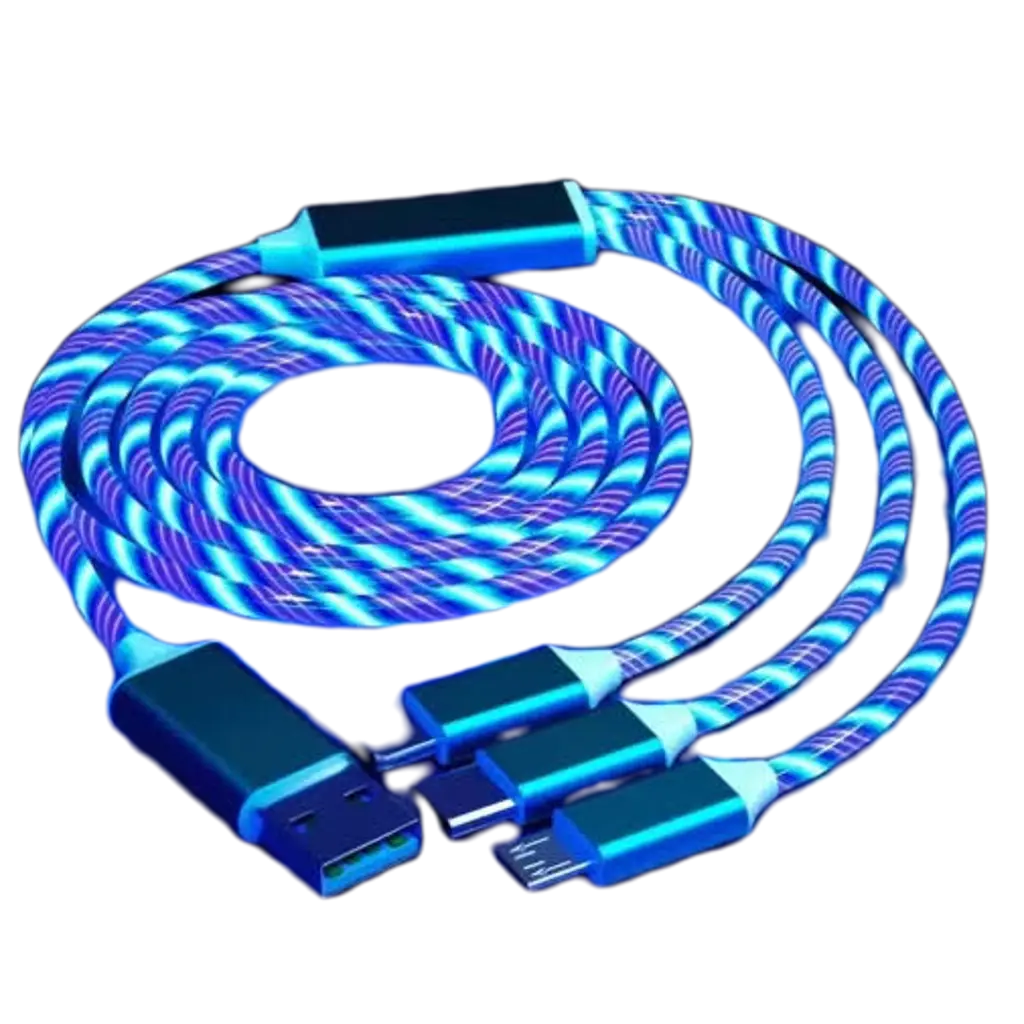 3-in-1 LED Glow Charging Cable Micro USB and Type-C Nexara Living