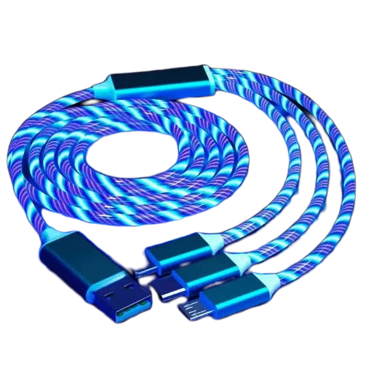 3-in-1 LED Glow Charging Cable Micro USB and Type-C Nexara Living