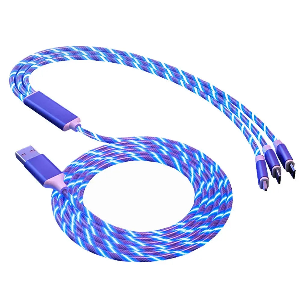 3-in-1 LED Glow Charging Cable Micro USB and Type-C Nexara Living