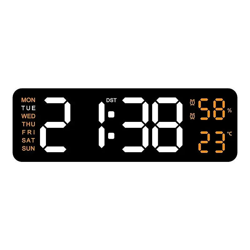 USB-Powered 9-Inch Digital Wall Clock with Temperature and Humidity Display