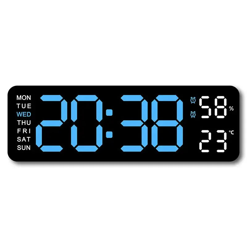 USB-Powered 9-Inch Digital Wall Clock with Temperature and Humidity Display