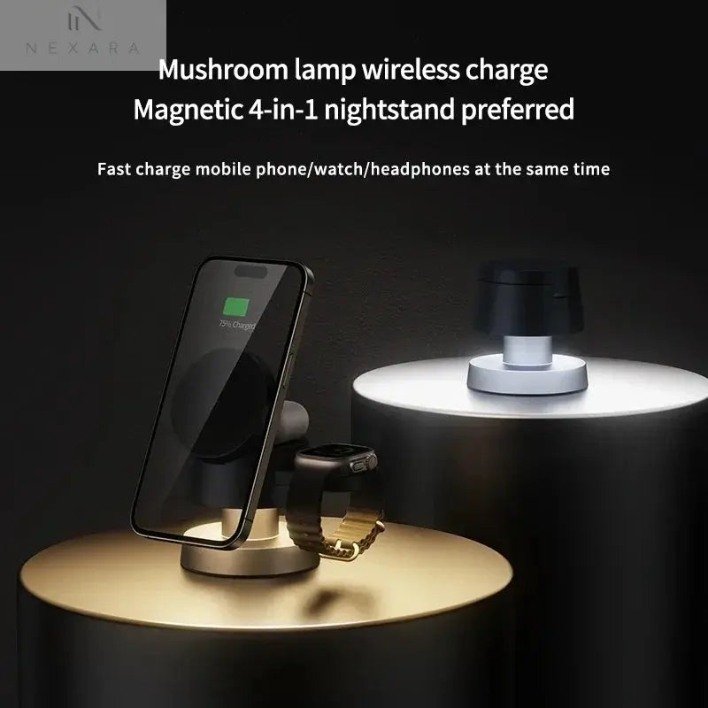 4-in-1 Magnetic Wireless Charging Stand for iPhone 16/15/14/13 Pro Max, Apple Watch Series 9/8, and AirPods Pro