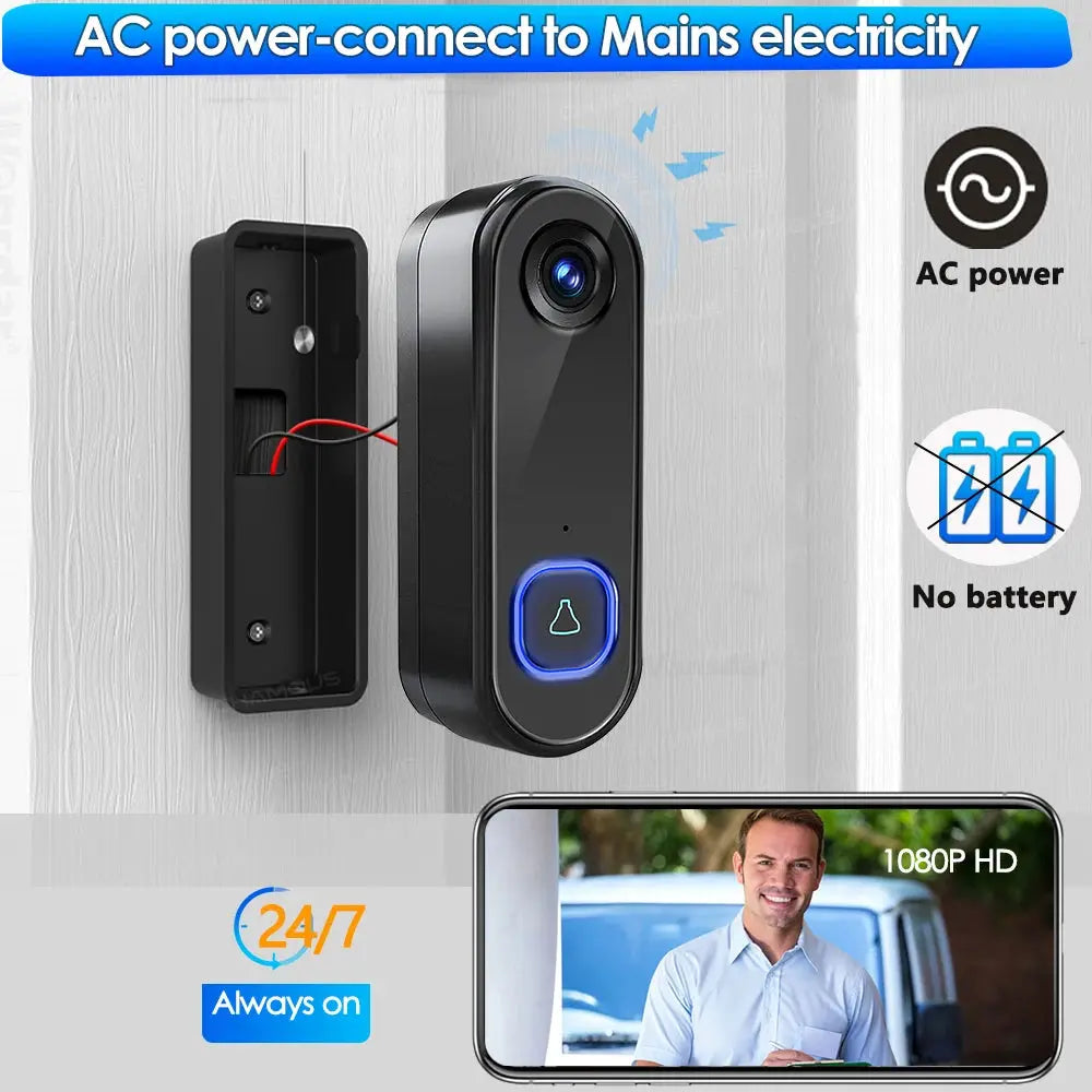 TUYA Wireless Outdoor Video Doorbell Camera with 1080P Resolution