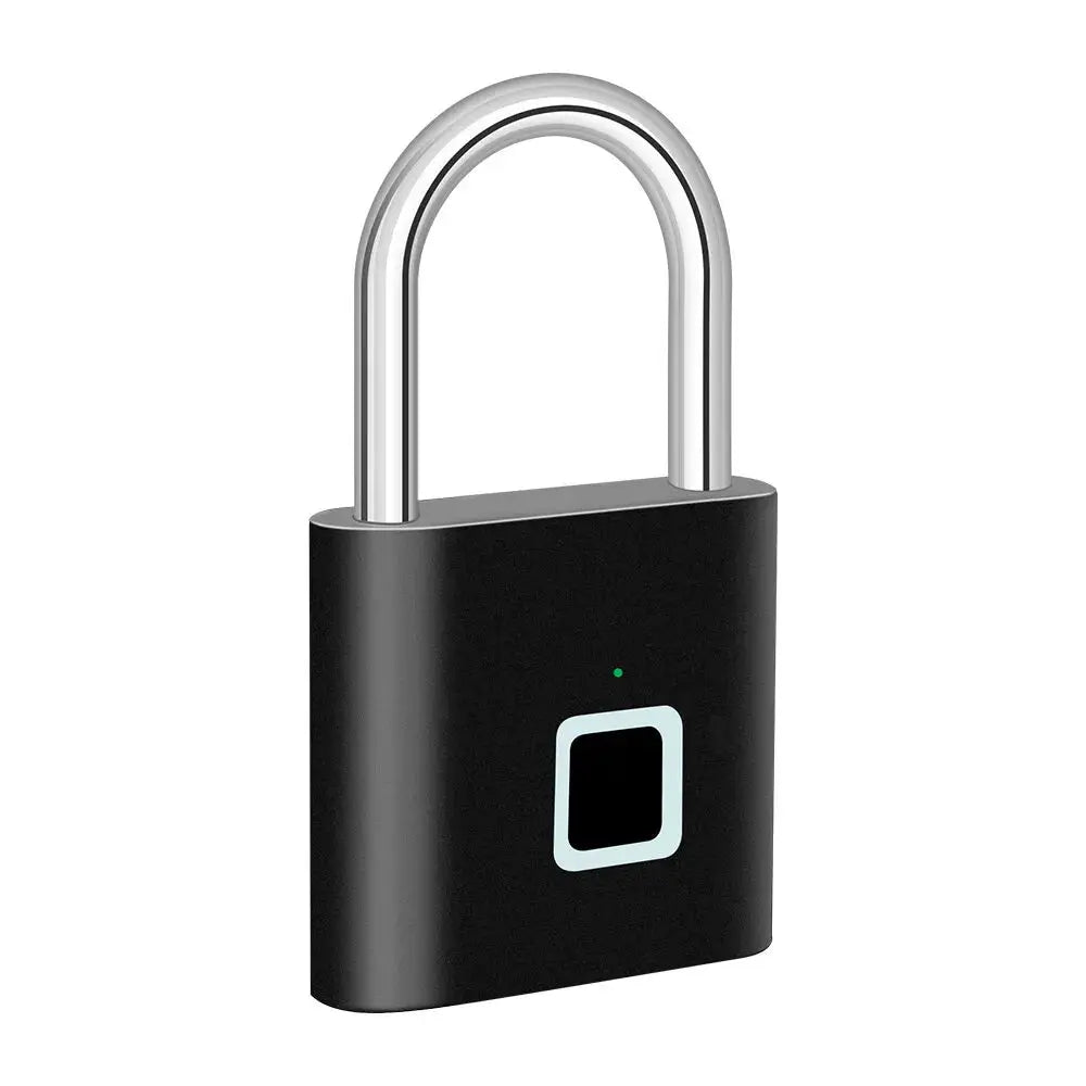 Keyless USB Rechargeable Fingerprint Smart Padlock - Waterproof Anti-Theft Zinc Lock with 0.2 Sec Unlocking Speed