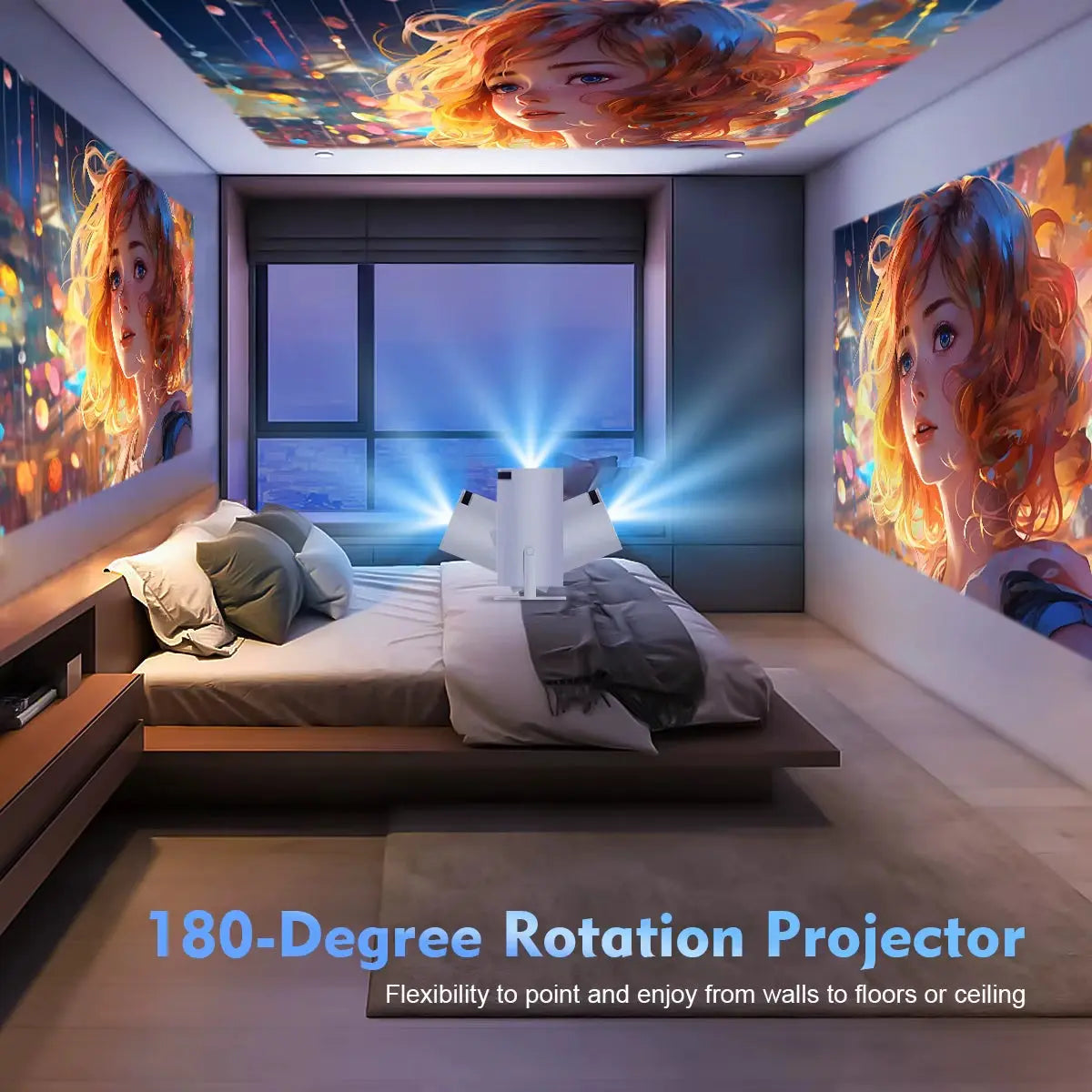 HY300 PRO 4K Projector with Android 11, Dual WiFi 6, 290 ANSI Lumens, Allwinner H713, Bluetooth 5.0, 1080P