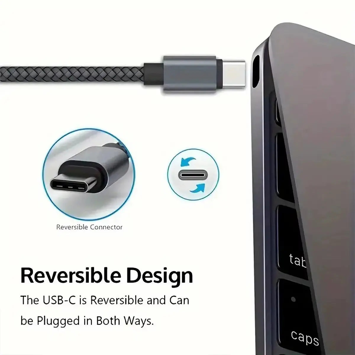 66W 5A Nylon USB Type-C to Type-C Fast Charging Cable for iPhone 15/16 Pro Max, Samsung S24, Xiaomi, and OPPO - Available in 1M, 2M, and 3M Lengths