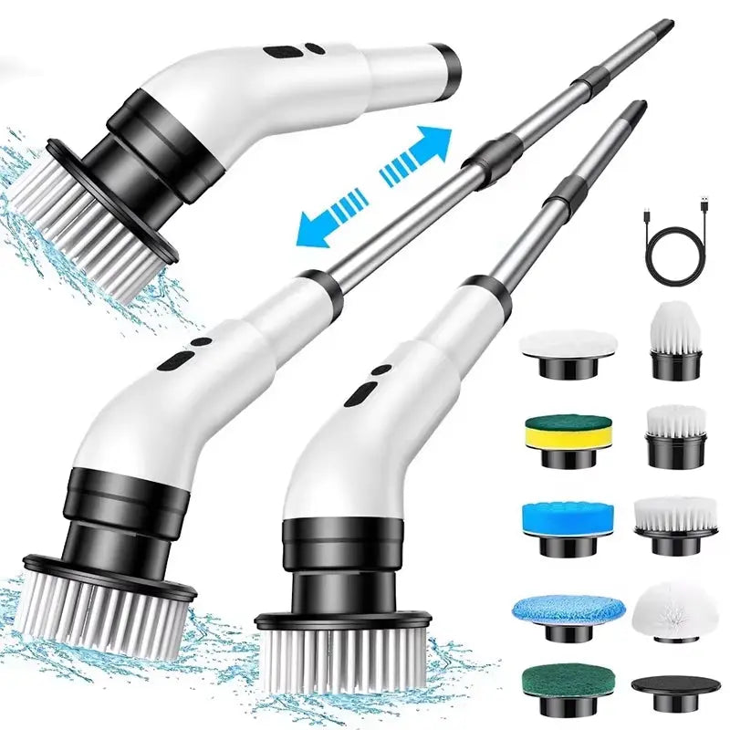 Wireless 9-in-1 Electric Cleaning Brush with Telescopic Handle
