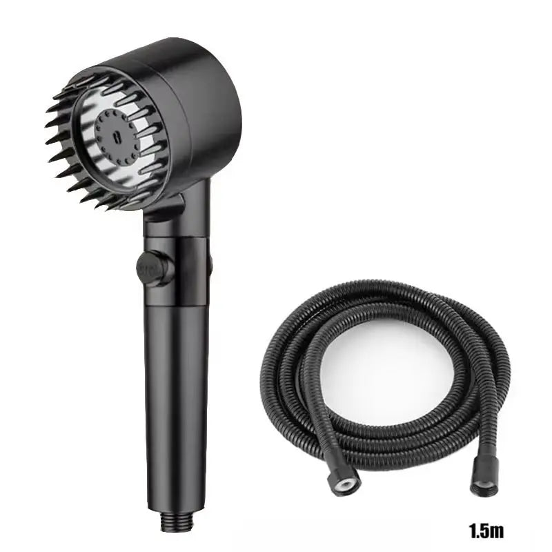 Three-Speed Adjustable Portable Showerhead with Massage Feature and Filter