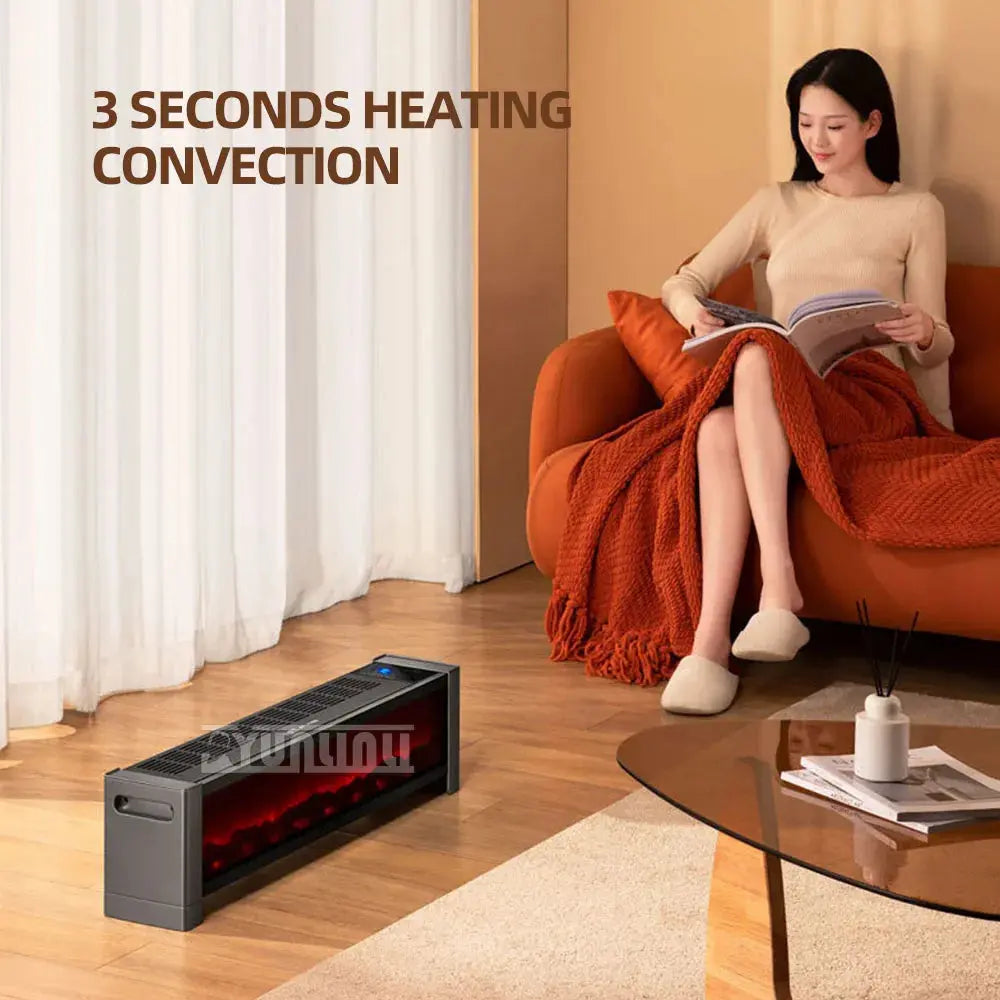 Indoor 3D Flame Electric Heater for Bathrooms and Living Spaces - Winter Fireplace Solution