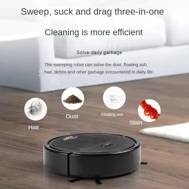Advanced 3-in-1 Rechargeable Mini Vacuum Cleaner Robot for Efficient Cleaning Solutions