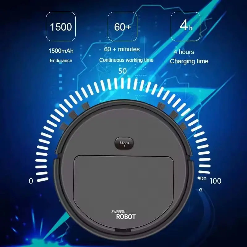 Advanced 3-in-1 Rechargeable Mini Vacuum Cleaner Robot for Efficient Cleaning Solutions