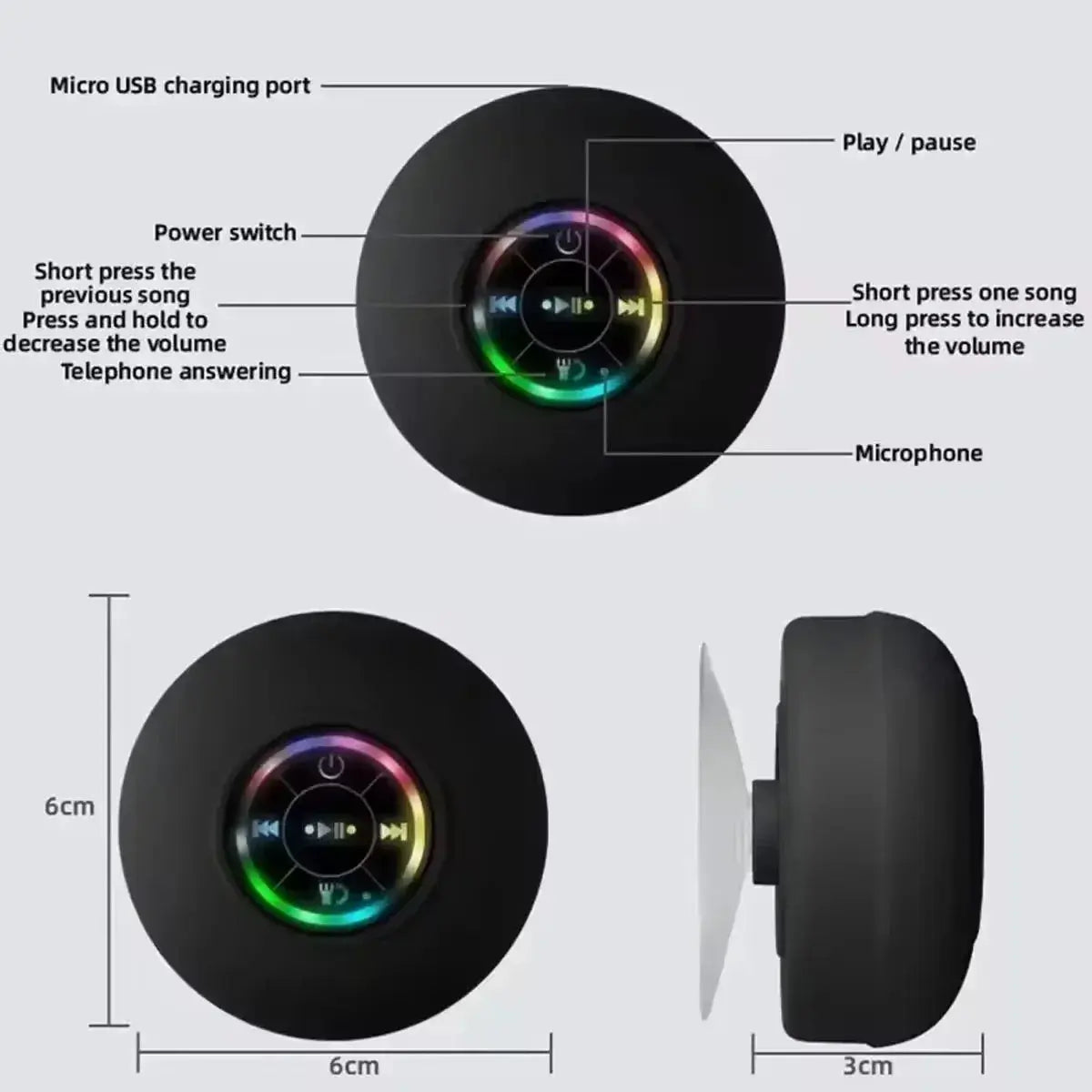 Experience Ultimate Freedom with the 2025 Waterproof Wireless LED Bluetooth Speaker - Your Perfect Portable Companion for Outdoor Adventures