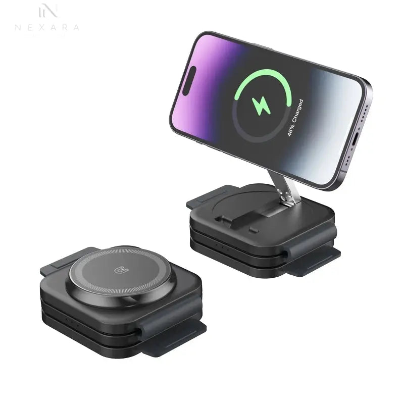 Premium Foldable 3-in-1 Magnetic Wireless Charging Station for iPhone, Apple Watch, and AirPods