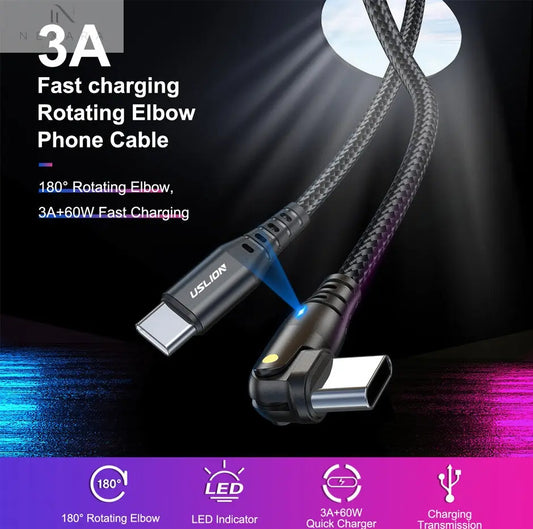 Premium USB-C to Type-C Fast Charging and Data Sync Cable for iPhone 15 and Samsung Devices - Available in 1M and 2M Lengths