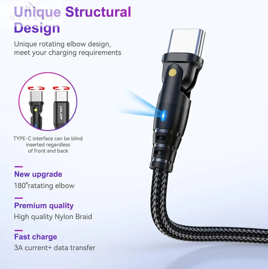 Premium USB-C to Type-C Fast Charging and Data Sync Cable for iPhone 15 and Samsung Devices - Available in 1M and 2M Lengths