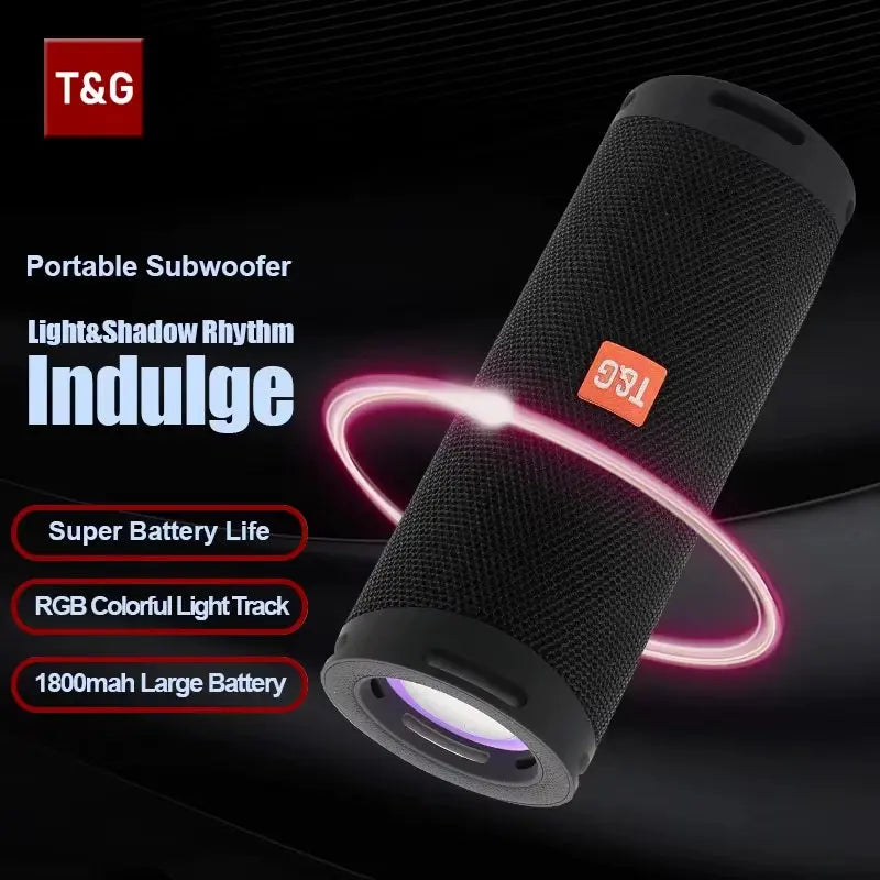 TG289 Premium Portable Bluetooth Speaker - Waterproof, 1800mAh Battery, Double Bass, AUX & TF Card Support with LED Lighting