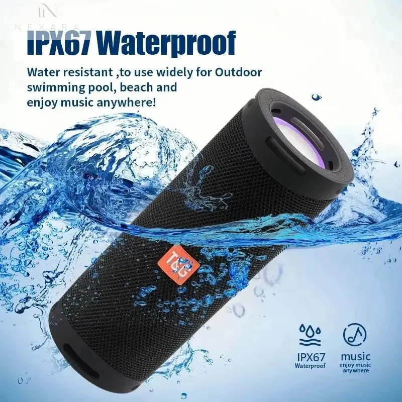 TG289 Premium Portable Bluetooth Speaker - Waterproof, 1800mAh Battery, Double Bass, AUX & TF Card Support with LED Lighting