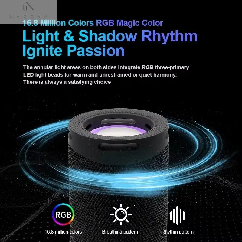 TG289 Premium Portable Bluetooth Speaker - Waterproof, 1800mAh Battery, Double Bass, AUX & TF Card Support with LED Lighting