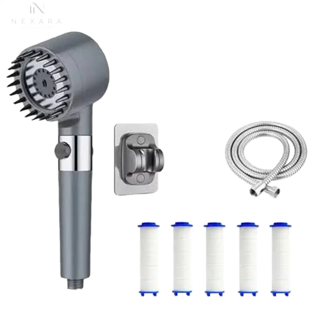Three-Speed Adjustable Portable Showerhead Massage Function and Water Filter Nexara Living