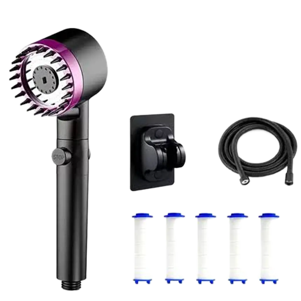 Three-Speed Adjustable Portable Showerhead Massage Function and Water Filter Nexara Living