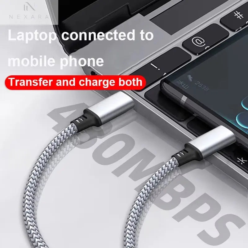 Type C to Type C 60W Fast Charging Cable - Versatile Data Transfer Solution for iPhone 15, MacBook, Xiaomi, Samsung, and Cameras - Available in Lengths of 1M, 2M, 3M, 5M, and 8M