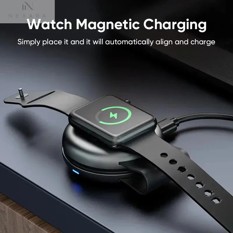 Ultimate 3-in-1 Portable Foldable Mini Wireless Charger Dock for iPhone, AirPods, and Apple Watch
