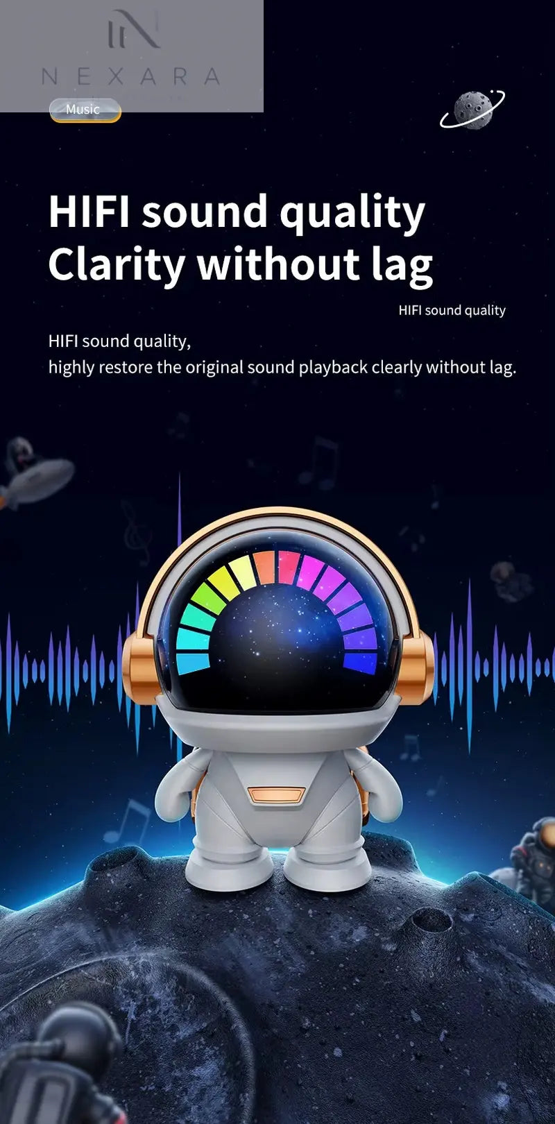 Wireless Bluetooth Astronaut Speaker: Portable TWS Subwoofer for Home and Outdoor Enjoyment