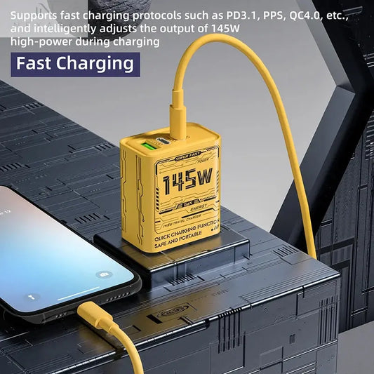 Xiaomi 145W Triple Port Ultra-Fast Charging Adapter - Versatile Power Solution for Huawei, iPhone, and Samsung Devices