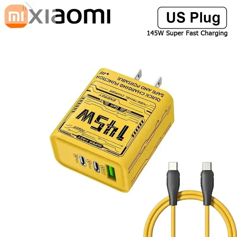 Xiaomi 145W Triple Port Ultra-Fast Charging Adapter - Versatile Power Solution for Huawei, iPhone, and Samsung Devices