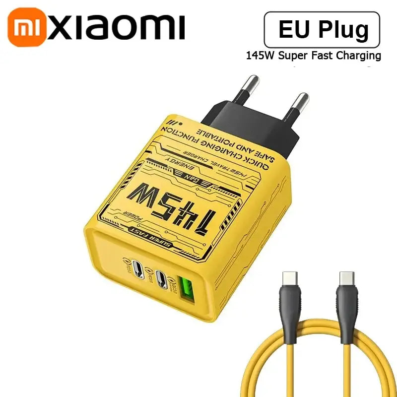 Xiaomi 145W Triple Port Ultra-Fast Charging Adapter - Versatile Power Solution for Huawei, iPhone, and Samsung Devices