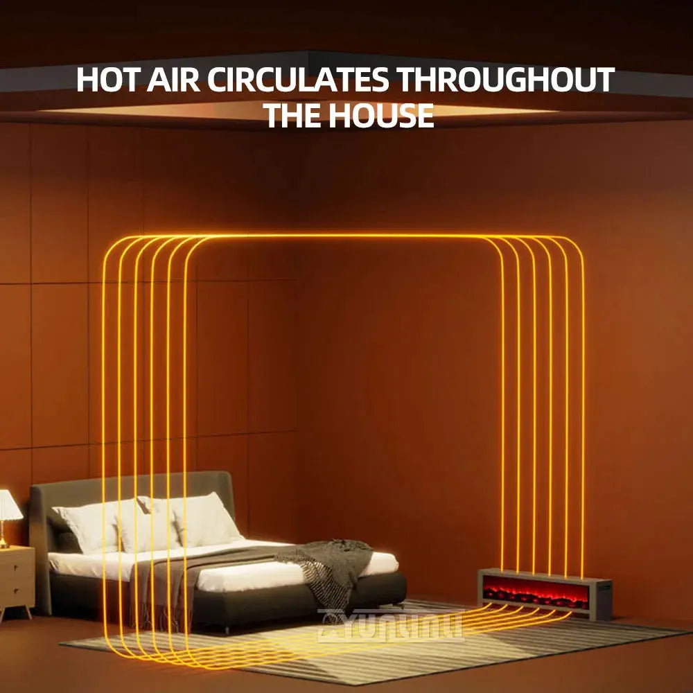 Indoor 3D Flame Electric Heater for Bathrooms and Living Spaces - Winter Fireplace Solution
