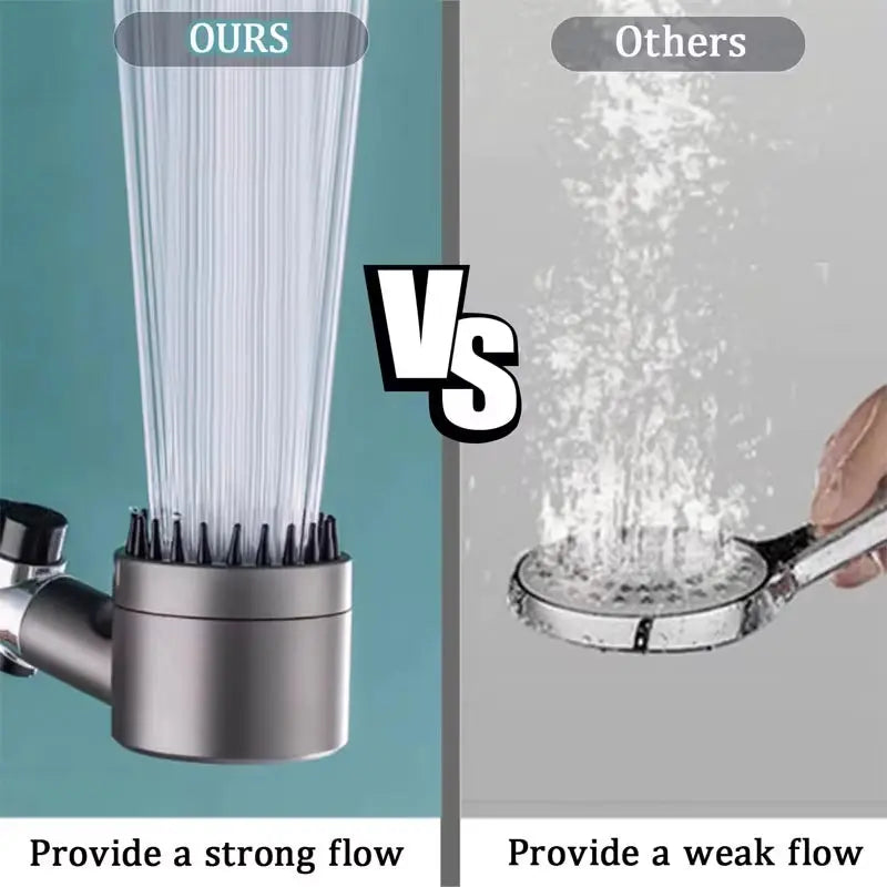 Three-Speed Adjustable Portable Showerhead with Massage Feature and Filter