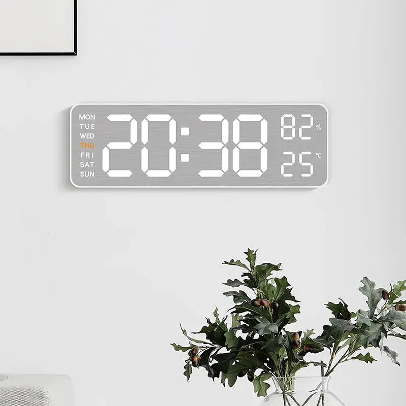 USB-Powered 9-Inch Digital Wall Clock with Temperature and Humidity Display