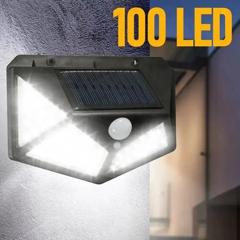 100 LED Outdoor Solar Wall Lights with PIR Motion Sensor - (Available in 1/2/4/6 Packs)