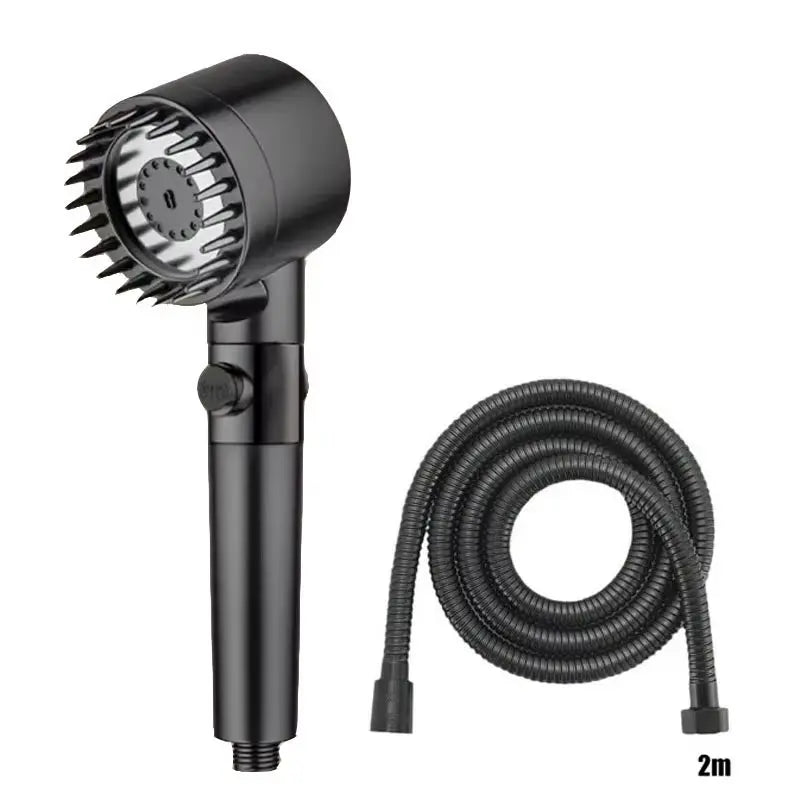 Three-Speed Adjustable Portable Showerhead with Massage Feature and Filter