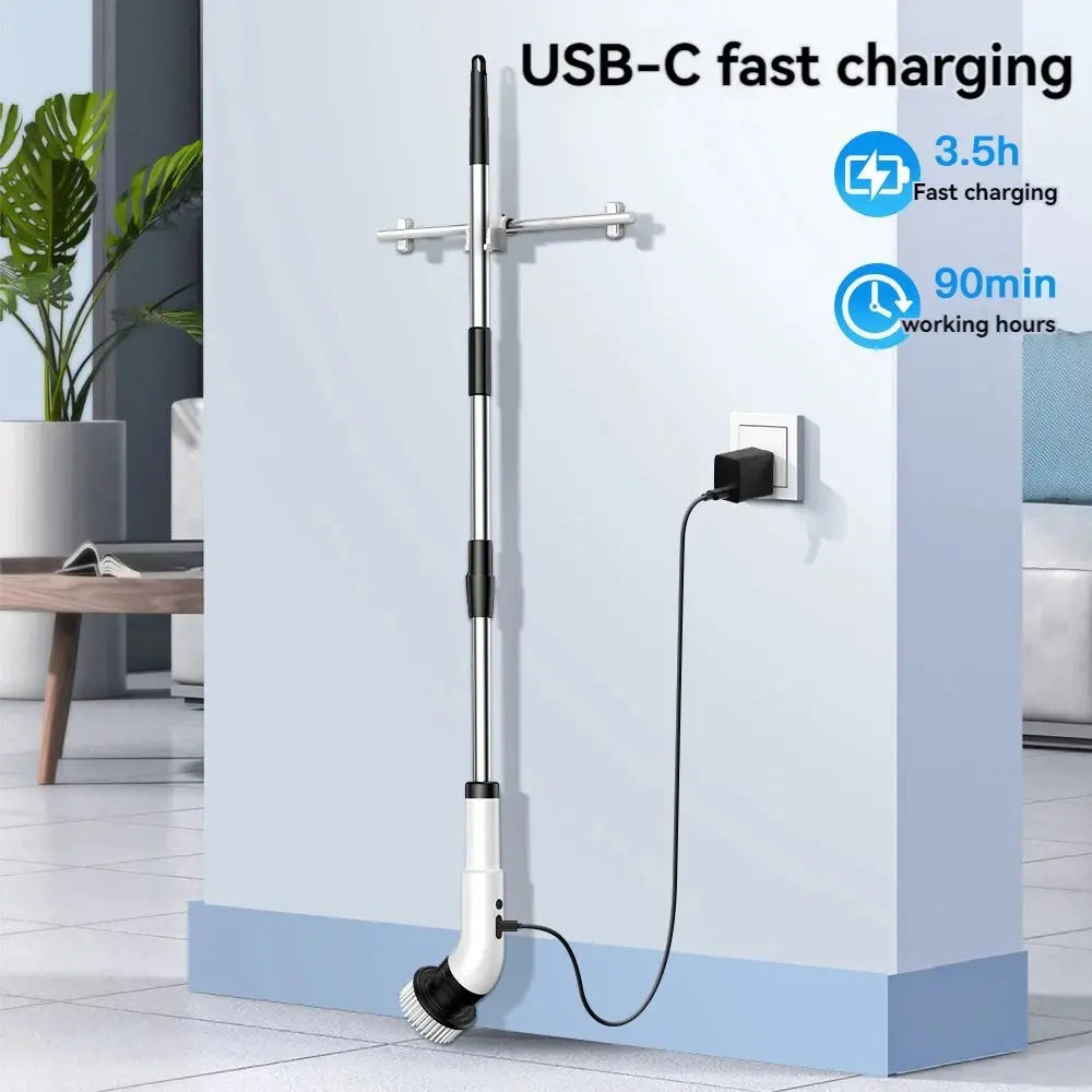 Wireless 9-in-1 Electric Cleaning Brush with Telescopic Handle