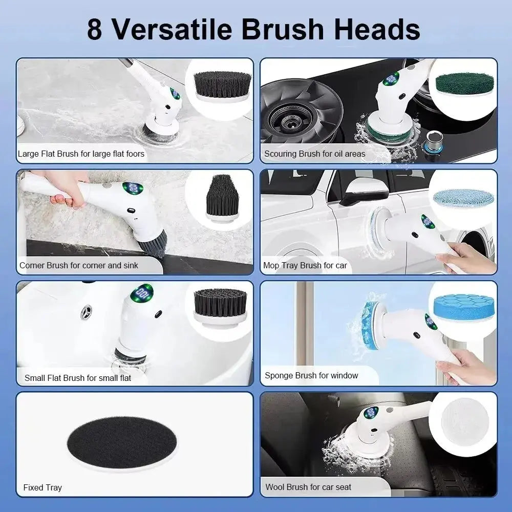 8-in-1 Multifunctional Electric Cleaning Brush