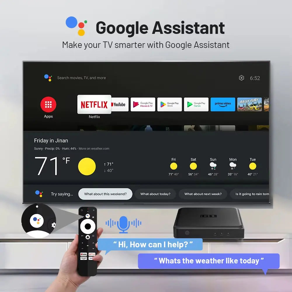 G1 Android TV Box - Google Certified 4K Ultra HD Streaming Device with Netflix, Dolby Vision, HDR10+, 4GB RAM, 32GB Storage, and Wifi6