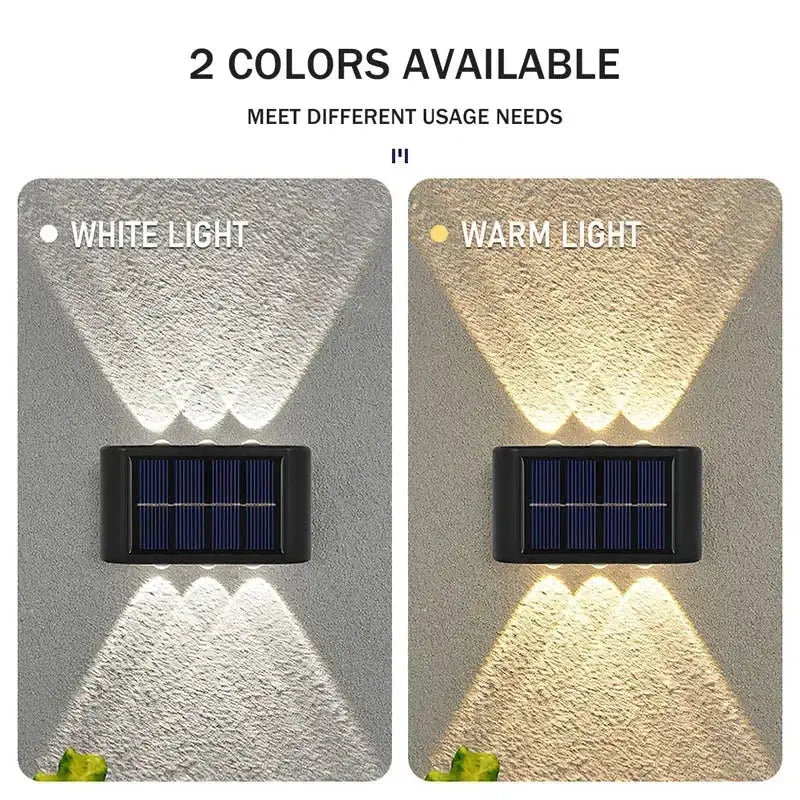 Solar Wall and Fence Lights - LED Outdoor Waterproof Sconces with Dusk to Dawn Sensor (1-12 PCS)