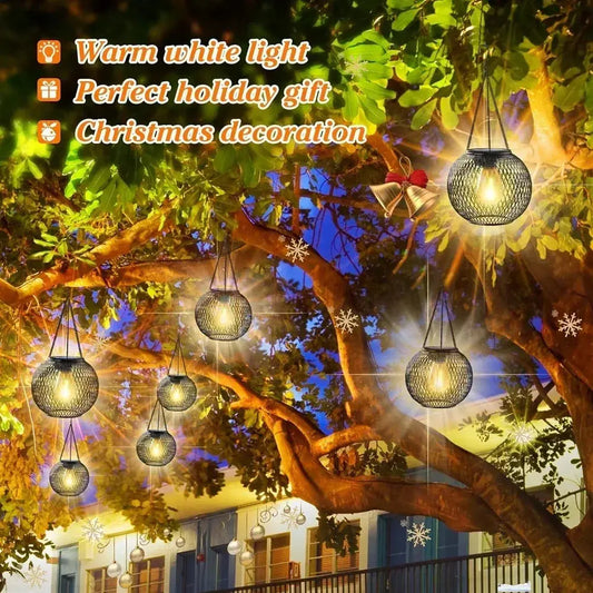 Outdoor Solar Lantern - Waterproof Decorative Hanging Lights for Gardens and Yards