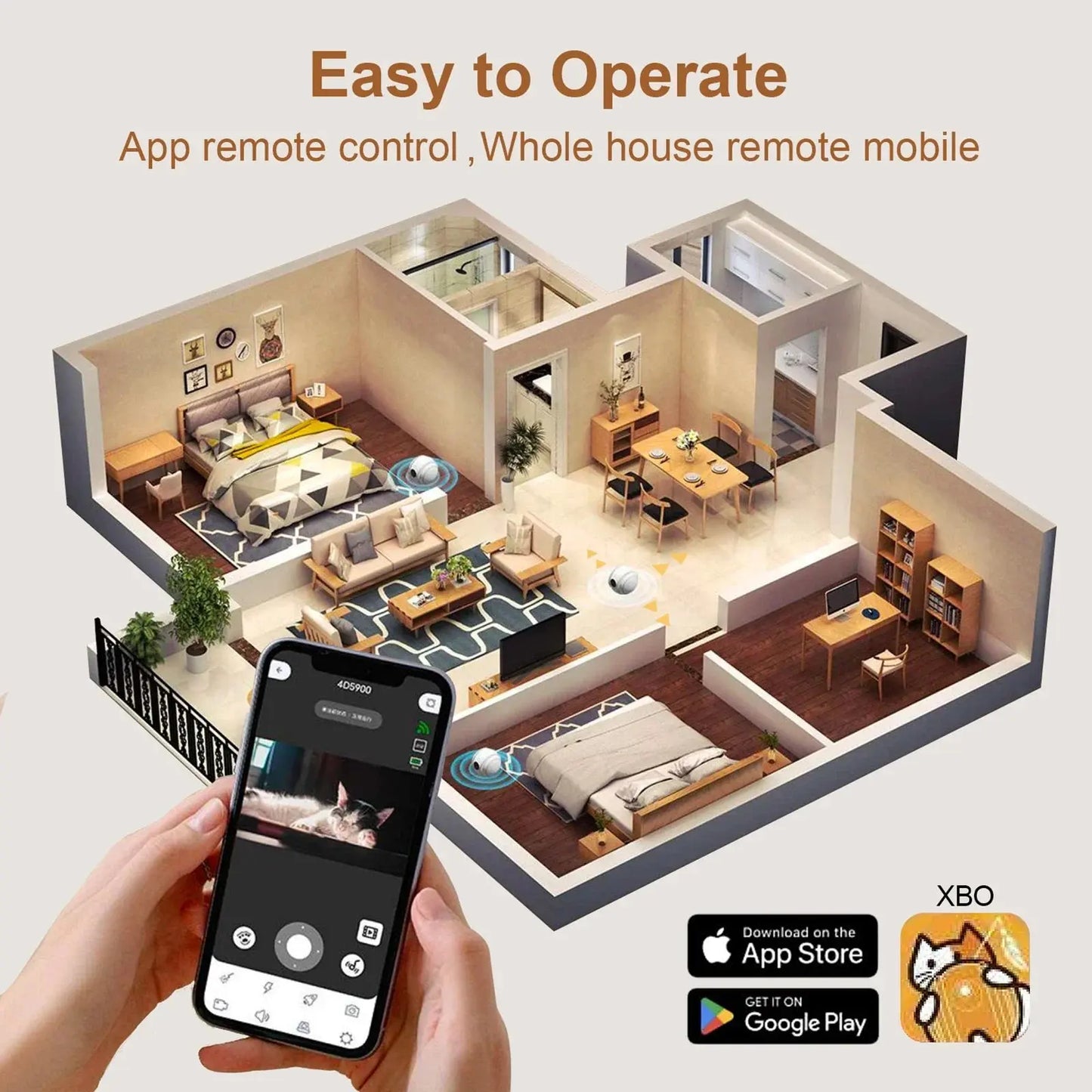 XBO R2 HD Pet Camera Companion Robot with AI Recognition and Two-Way Voice Functionality