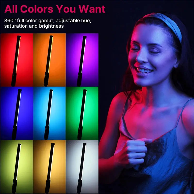 VL119 Professional Handheld RGB LED Light Wand - 19.68 Inch, CRI 95+, Adjustable 2500K-9000K