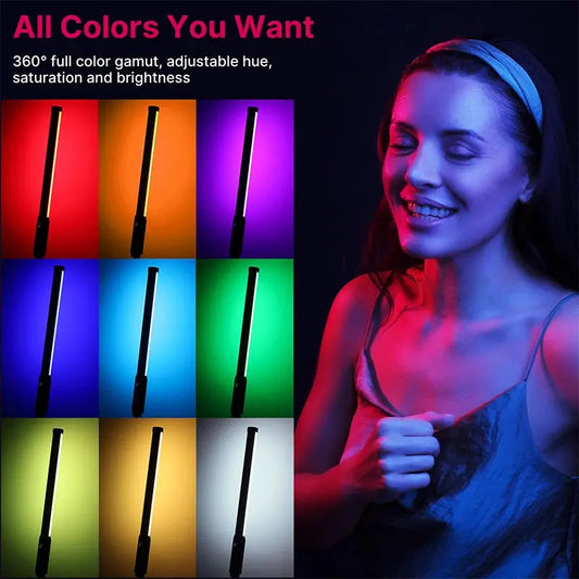 VL119 Professional Handheld RGB LED Light Wand - 19.68 Inch, CRI 95+, Adjustable 2500K-9000K