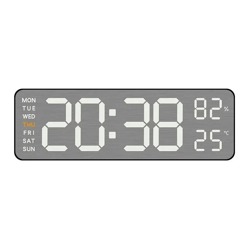 USB-Powered 9-Inch Digital Wall Clock with Temperature and Humidity Display