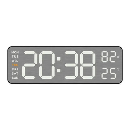 USB-Powered 9-Inch Digital Wall Clock with Temperature and Humidity Display