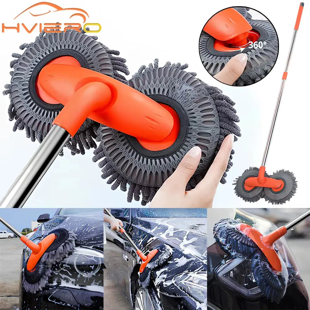 Multipurpose Car Cleaning Kit - Microfiber Brush, Mop, Sponge, and Wipe